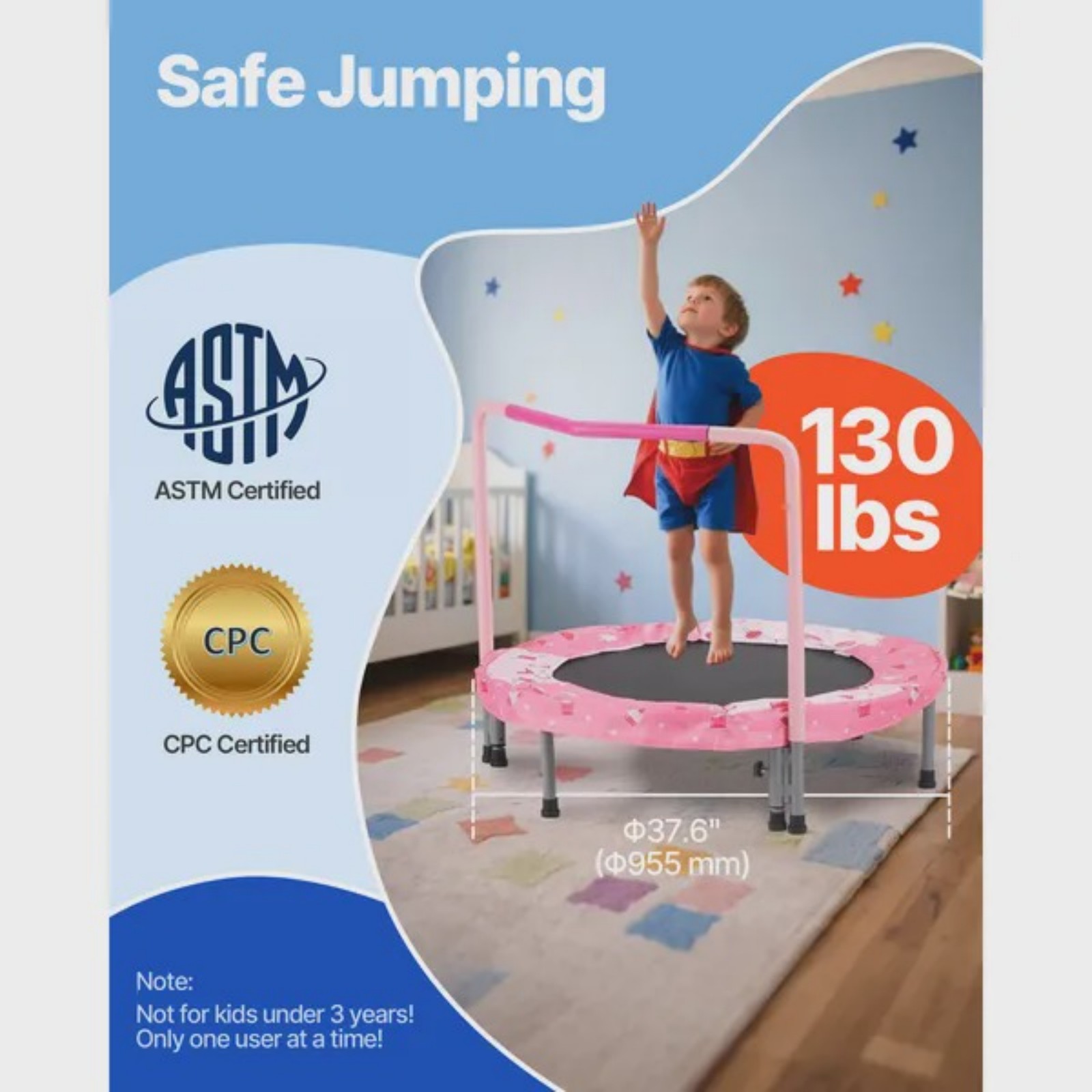 Kids Indoor Outdoor Trampoline - 36 Kids Trampoline 3FT Indoor Outdoor