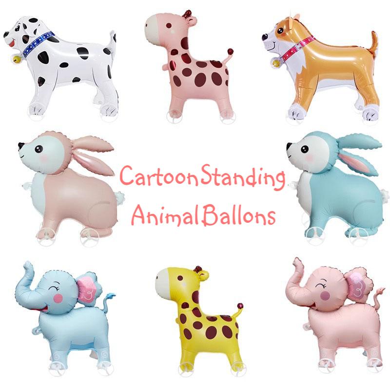 Kids Outdoor Yard - Cartoon Standing Animal Ballons with Wheels