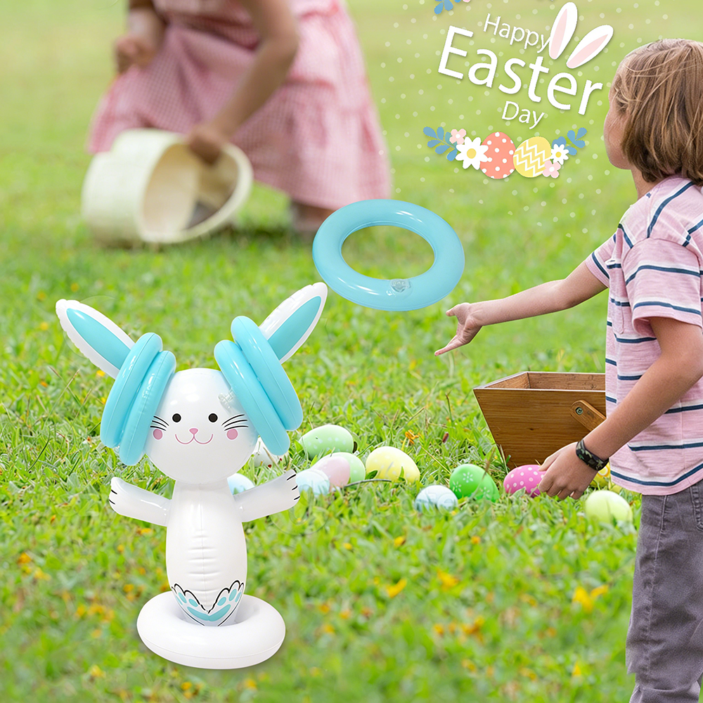 Kids Outdoor Games - Easter Inflatable Bunny Ring Toss Game