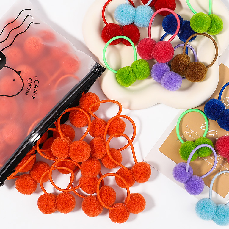 Kids Outdoor Decor - 5/10/20Pcs/Set Solid Double Plush Ball Elastic