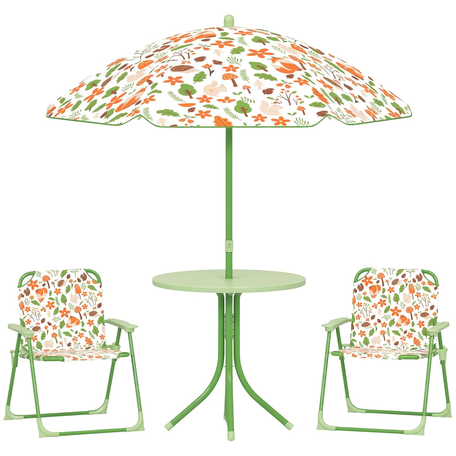Kids Outdoor Table And Chairs With Umbrella - Kids Picnic Table Chair Set Foldable