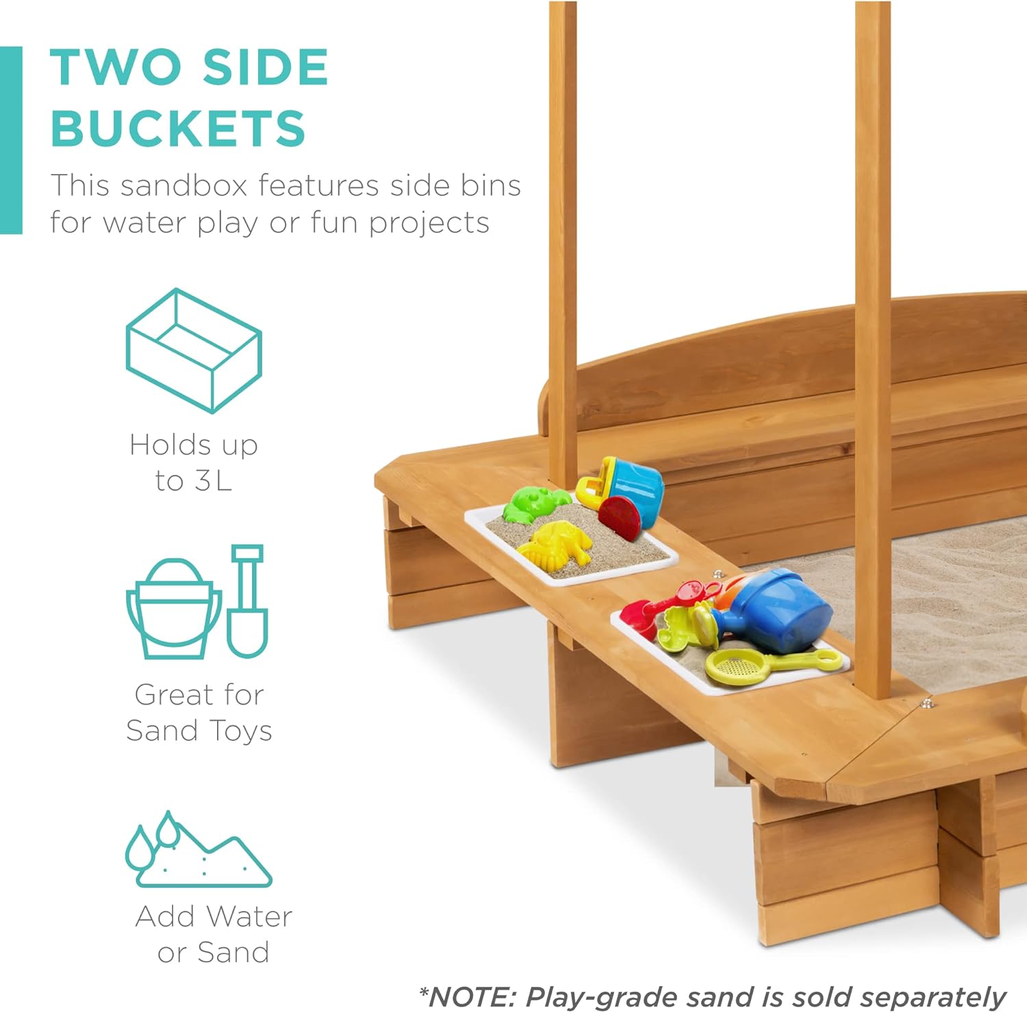 Kids Wooden Cabana Sandbox Pla - Kids Outdoor Sandbox recension och pris