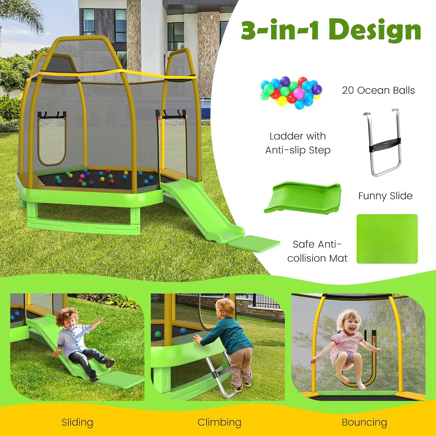 Trampoline for Kids, 7FT Tramp - Kids Indoor Outdoor Trampoline recension och pris