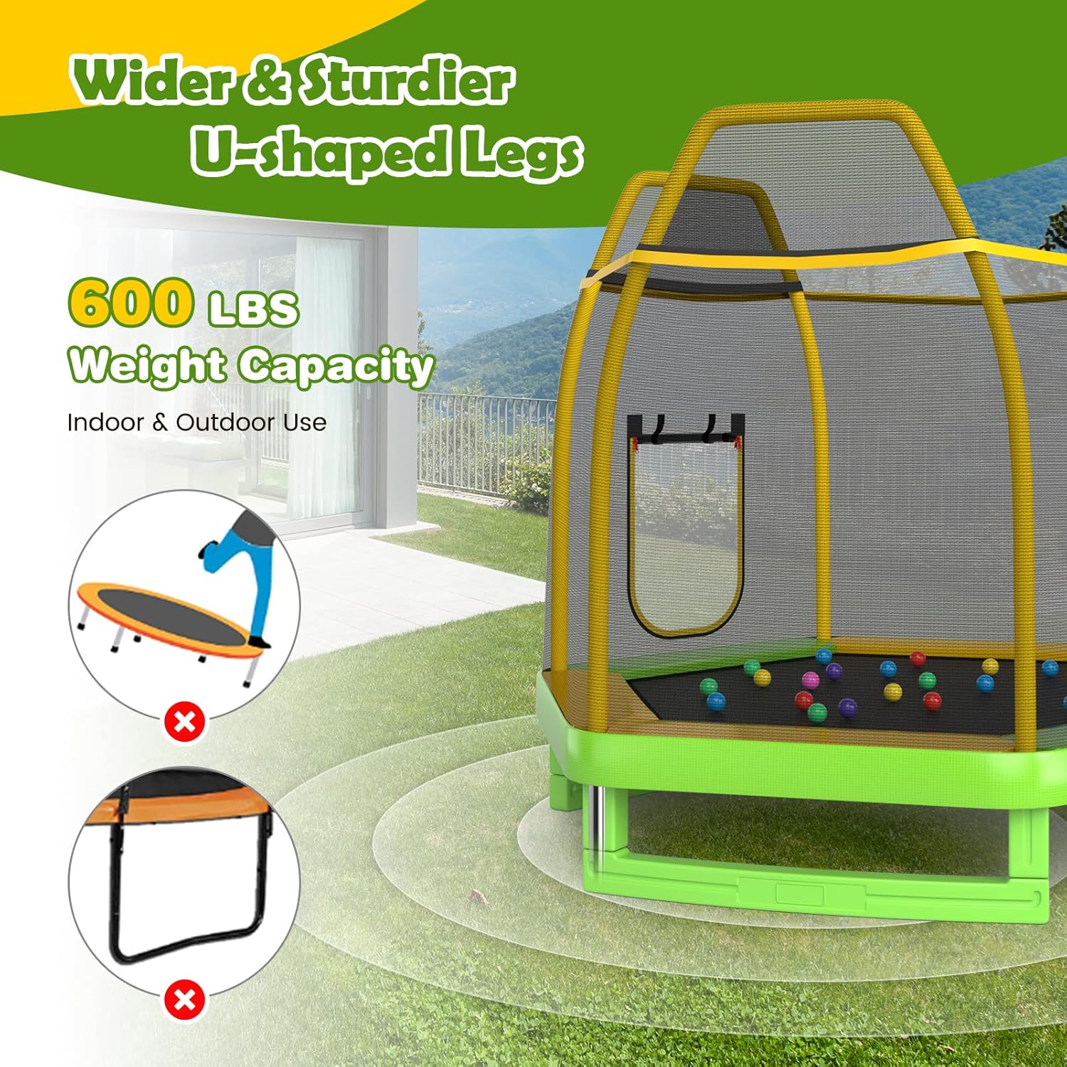 Trampoline for Kids, 7FT Tramp - Kids Indoor Outdoor Trampoline recension och pris