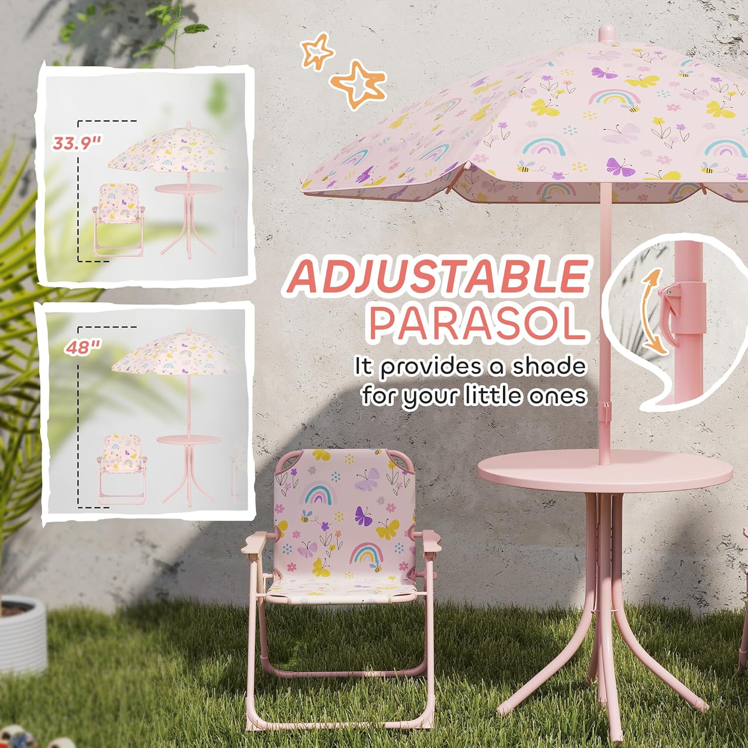 Kids Picnic Table with Umbrell - Kids Outdoor Table And Chairs With Umbrella recension och pris