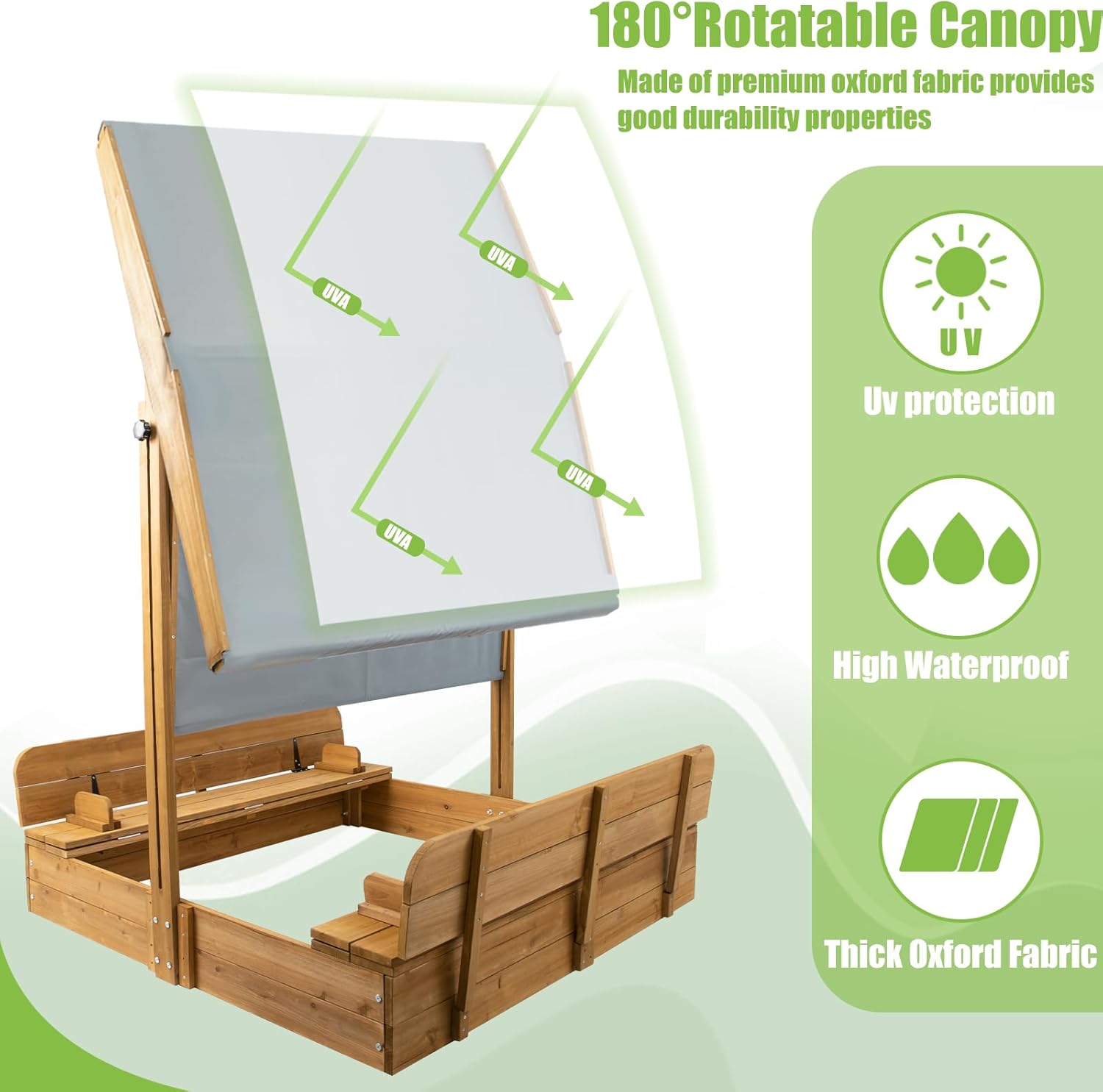 Wooden Sandbox with Lid, Kids  - Kids Outdoor Sandbox recension och pris