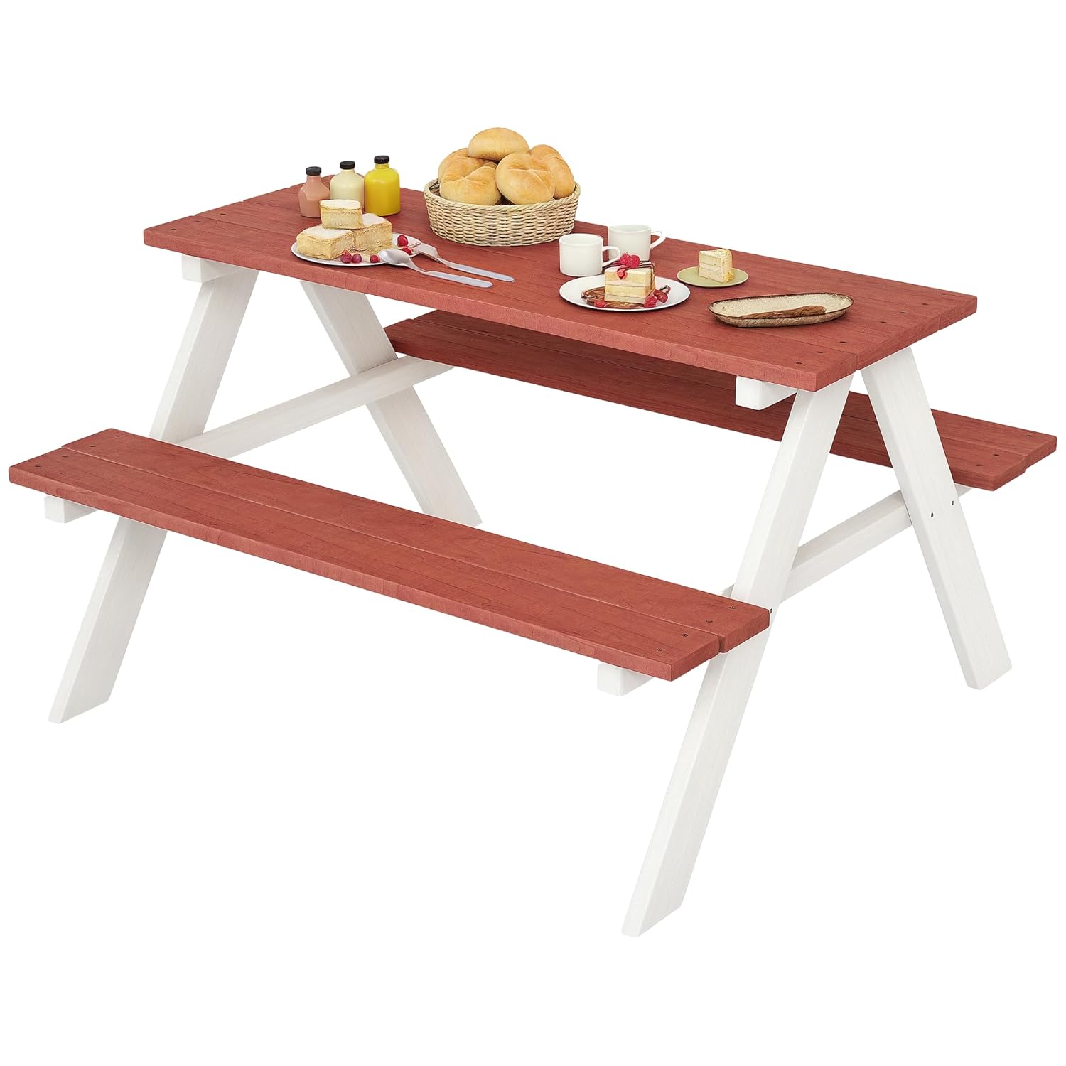 Kids Picnic Table Set, Wooden  - Kids Outdoor Wooden Table recension och pris