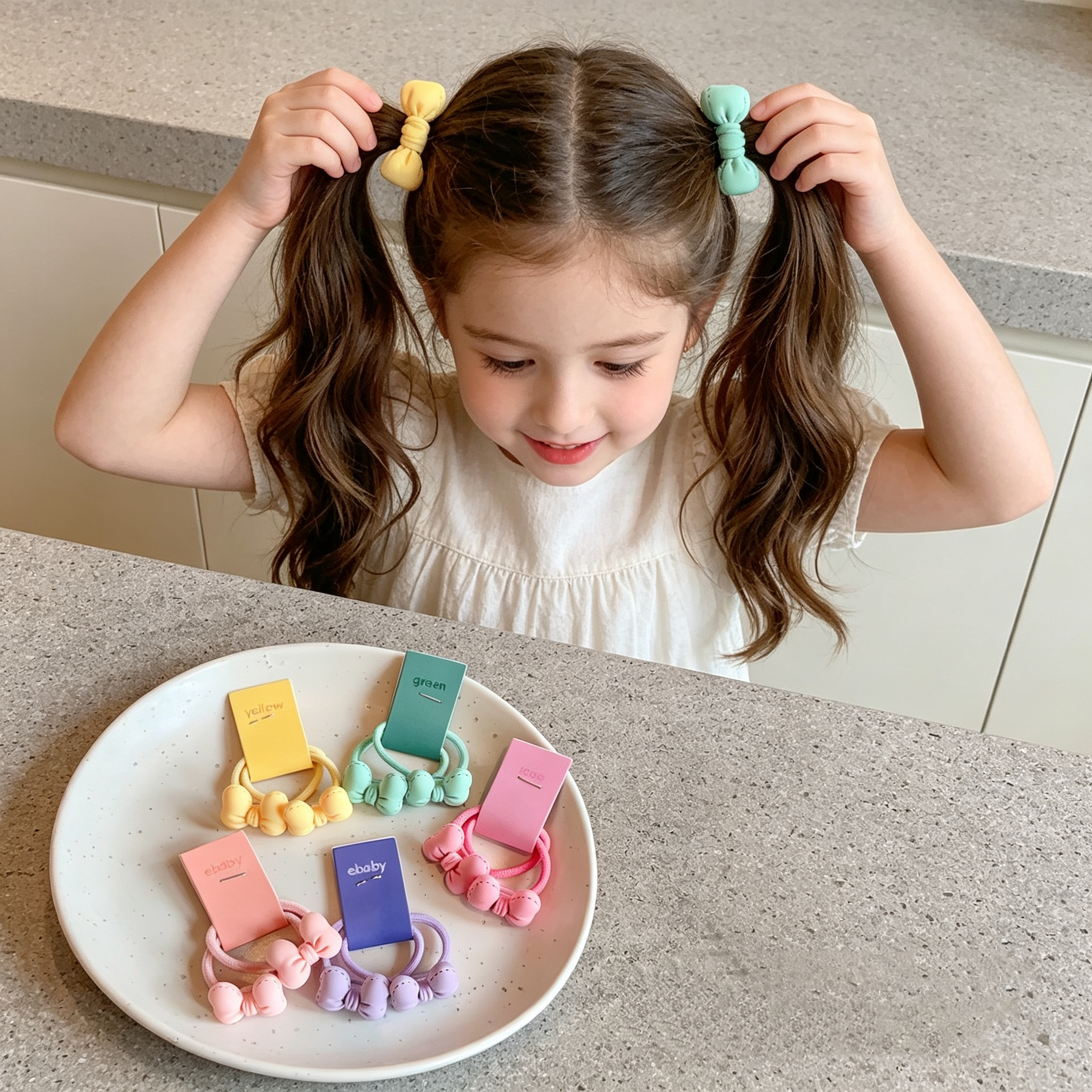 5pcs Cute Bow Hair Ties for Gi - Kids Outdoor Decor recension och pris