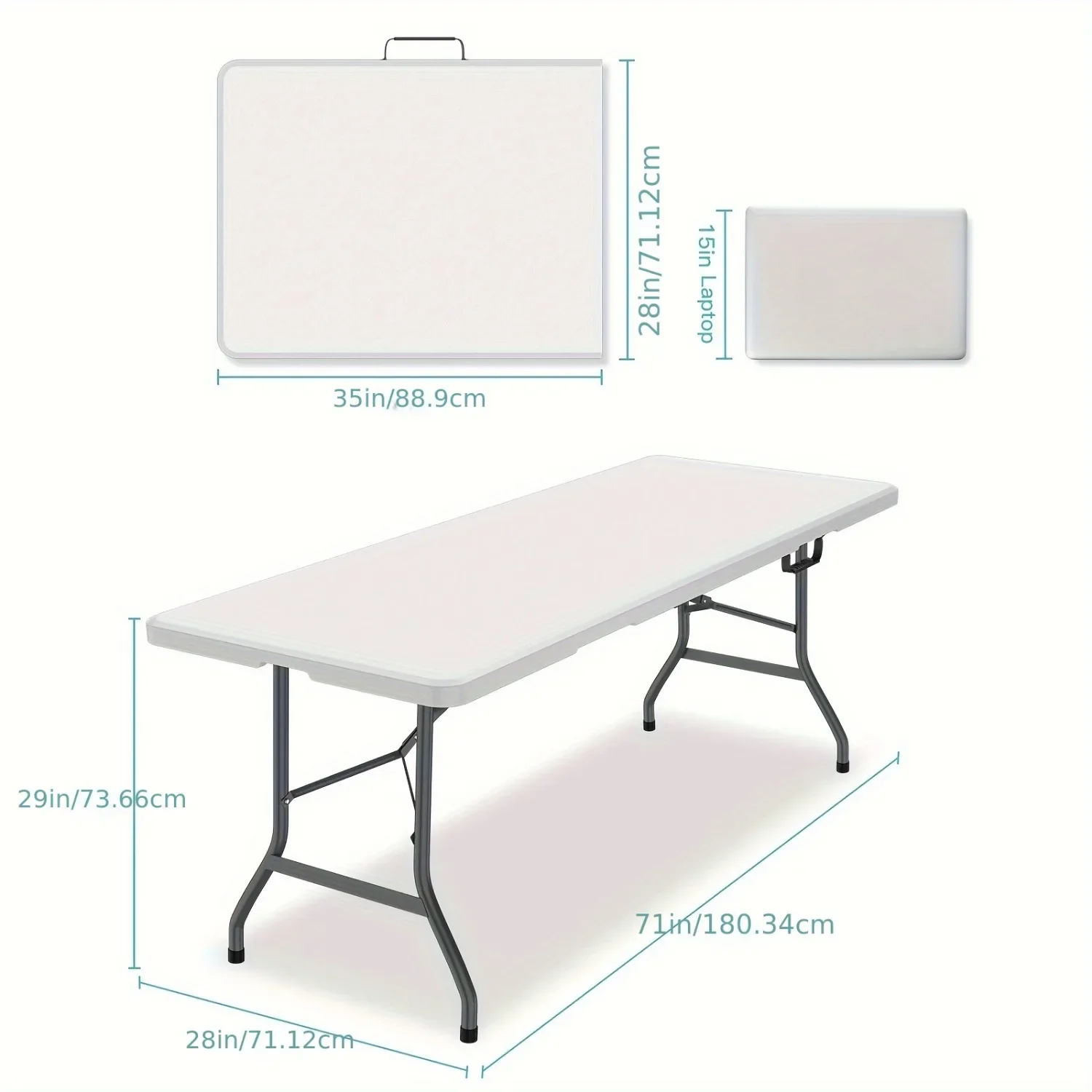 6FT Spacious Plastic Folding T - Kids Outdoor Folding Table recension och pris