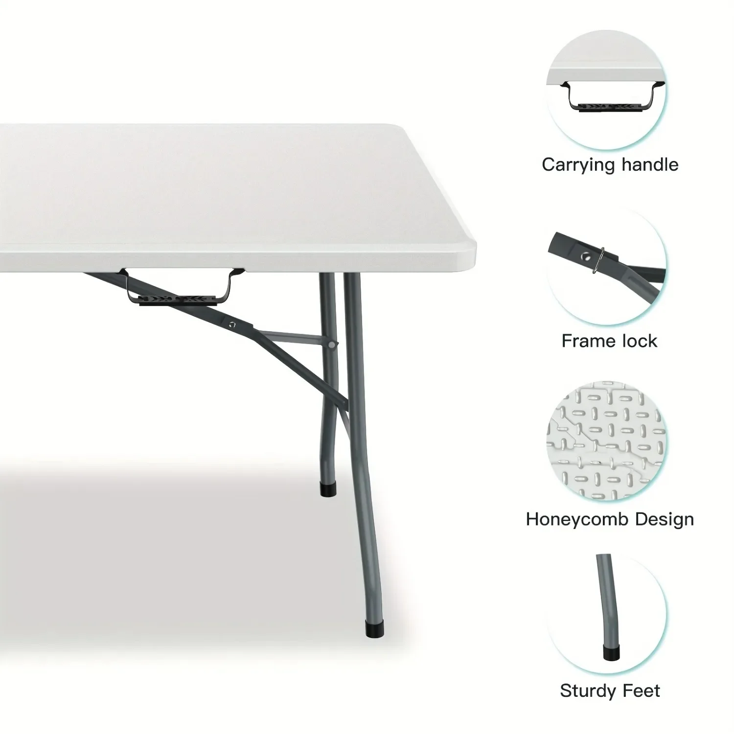 6FT Spacious Plastic Folding T - Kids Outdoor Folding Table recension och pris