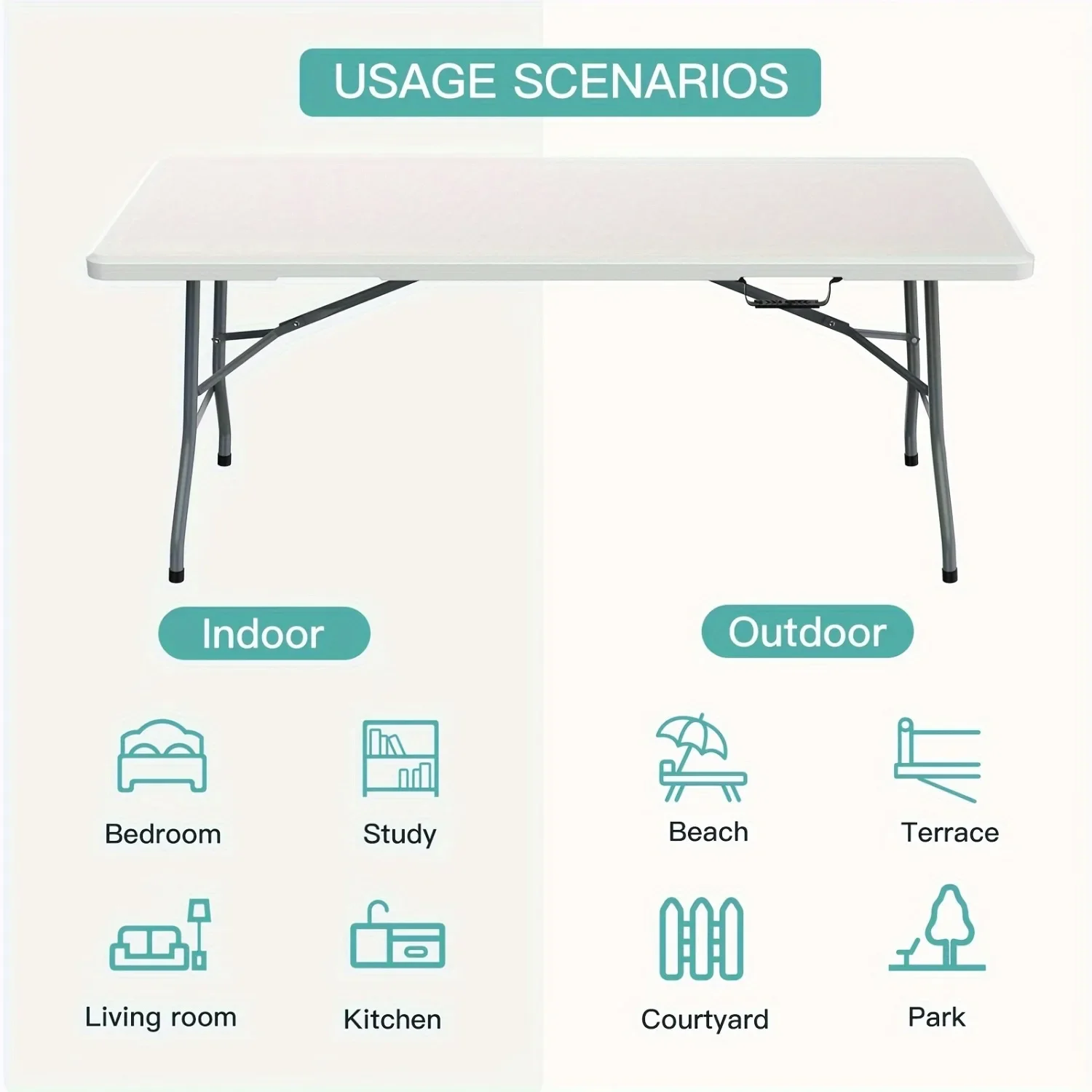 6FT Spacious Plastic Folding T - Kids Outdoor Folding Table recension och pris