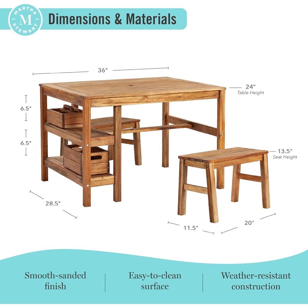 Kids Outdoor Crat Table and 2  - Kids Outdoor Wooden Table recension och pris