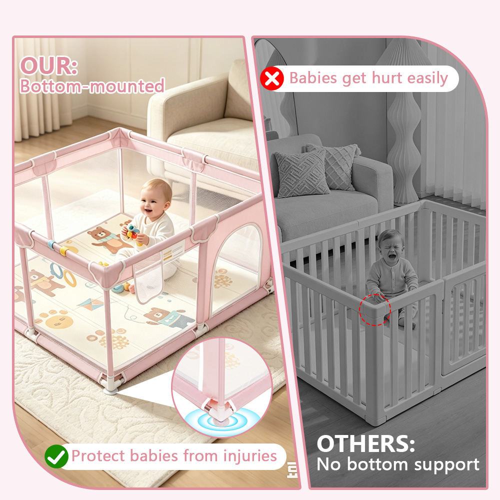 Baby Playpen with Mat Foldable - Kids Outdoor Yard recension och pris