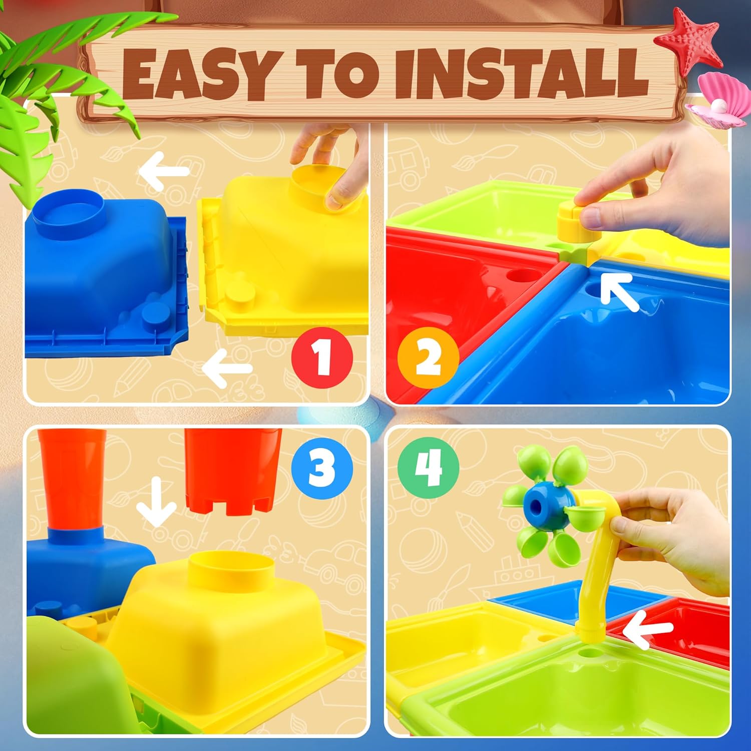25 Pcs Summer Water Table for  - Kids Outdoor Water Toys recension och pris