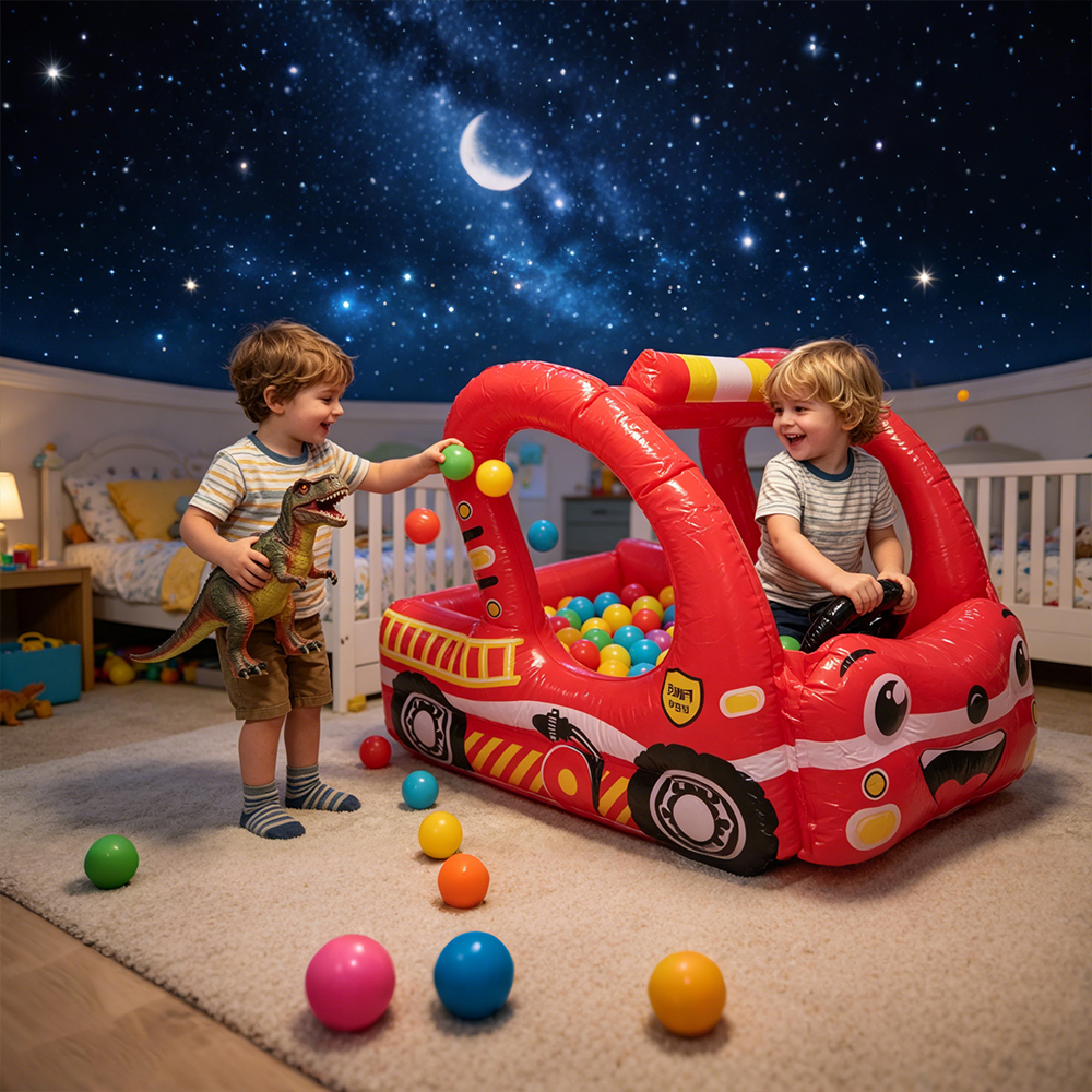 Inflatable Fire Truck with Bal - Kids Outdoor House Accessories recension och pris