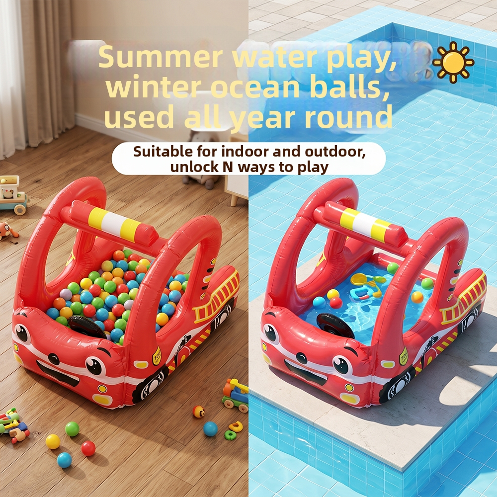Inflatable Fire Truck with Bal - Kids Outdoor House Accessories recension och pris