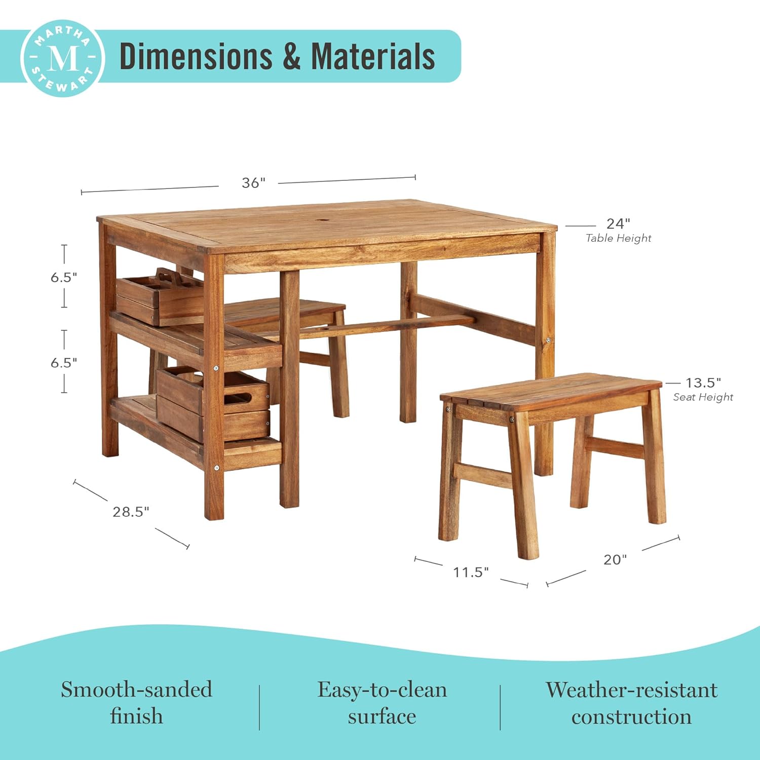 Kids Outdoor Table & Bench Set - Kids Outdoor Wooden Table recension och pris