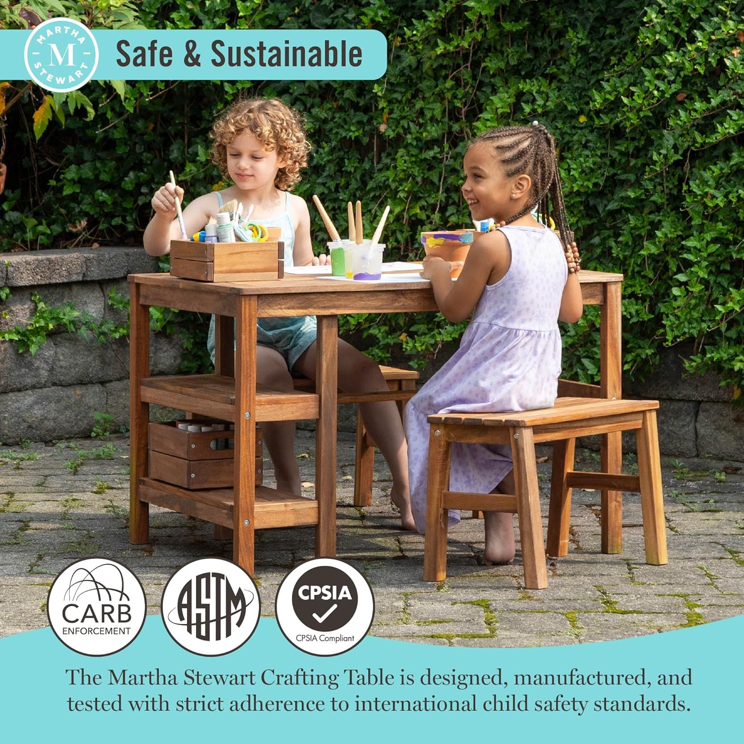 Kids Outdoor Table & Bench Set - Kids Outdoor Wooden Table recension och pris