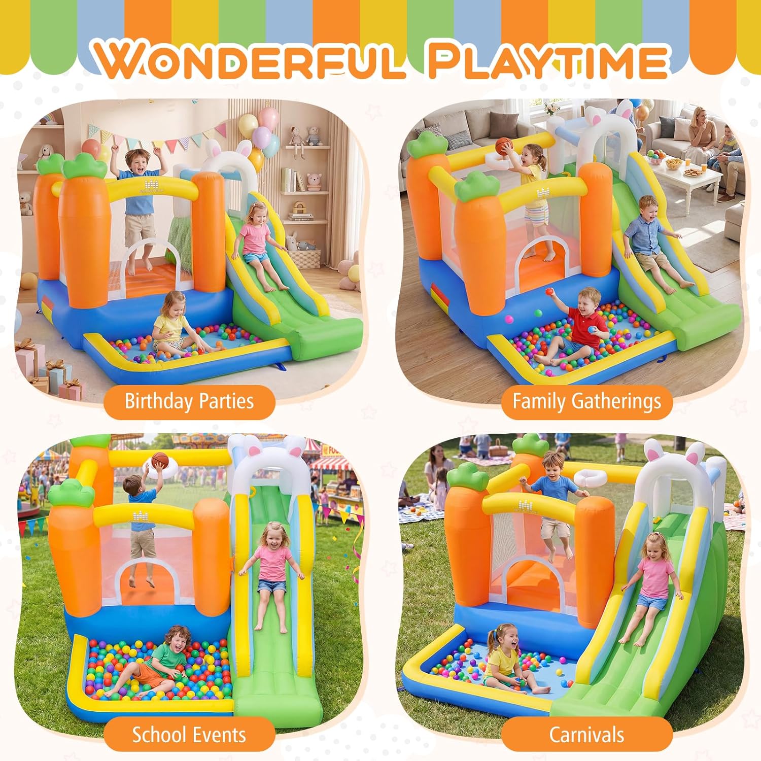 Inflatable Bounce House with B - Kids Outdoor Bounce House recension och pris