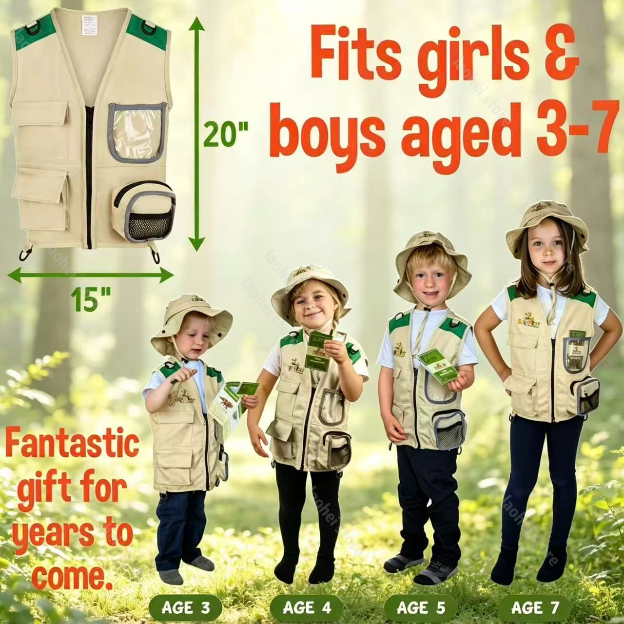 Kids Explorer Vest and Hat Cos - Kids Outdoor Games recension och pris