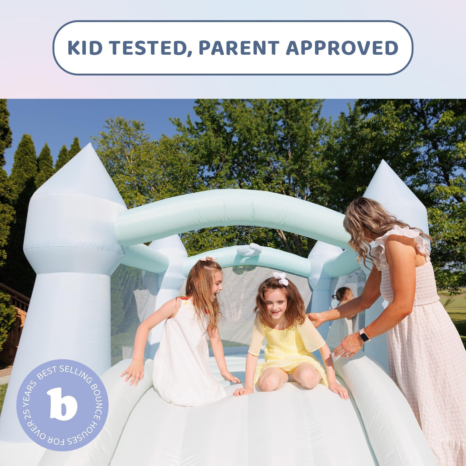 Pastel Bounce House with Slide - Kids Outdoor Bounce House recension och pris