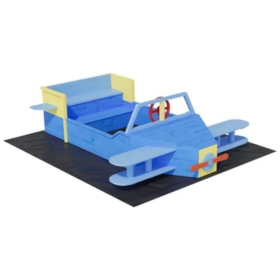 Outdoor wooden airplane sandbo - Kids Outdoor Sandbox recension och pris