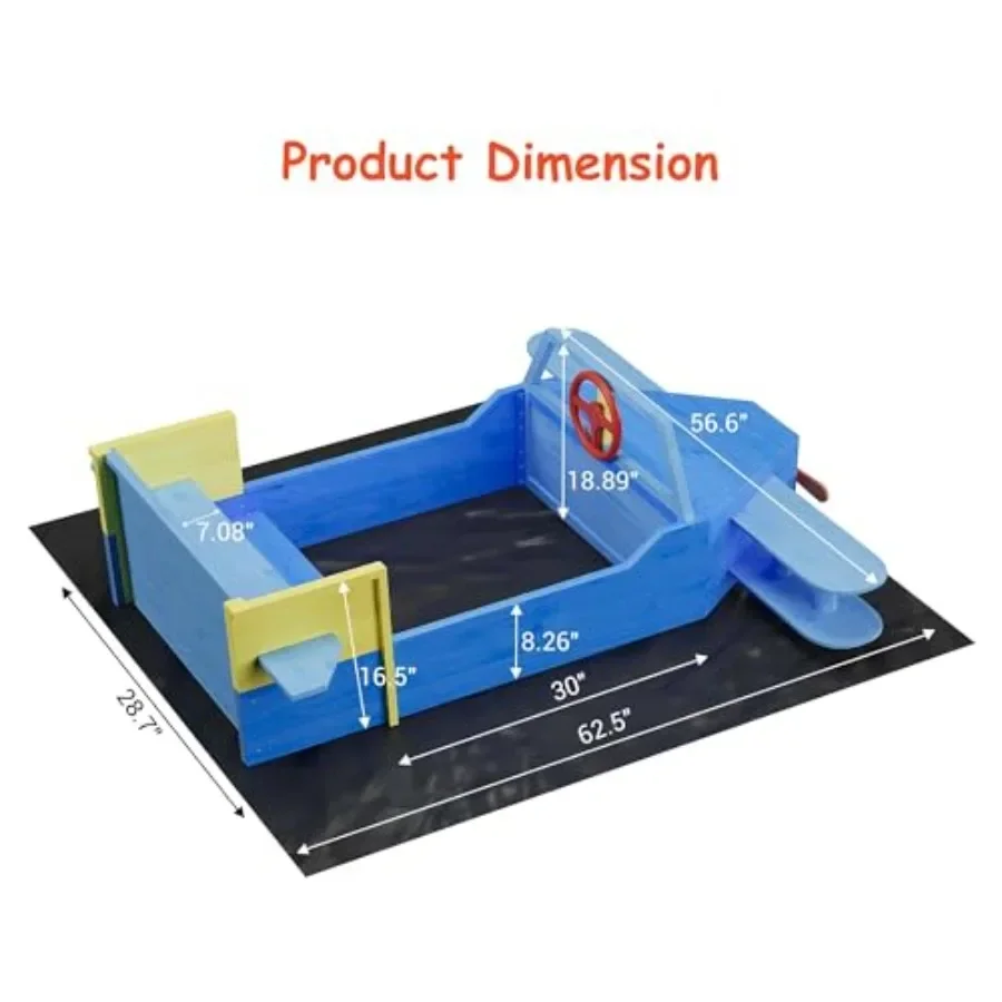 Outdoor wooden airplane sandbo - Kids Outdoor Sandbox recension och pris