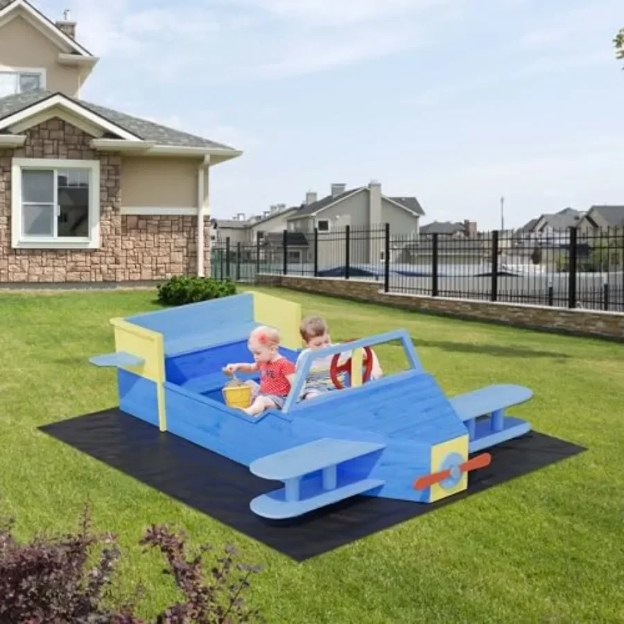 Outdoor wooden airplane sandbo - Kids Outdoor Sandbox recension och pris