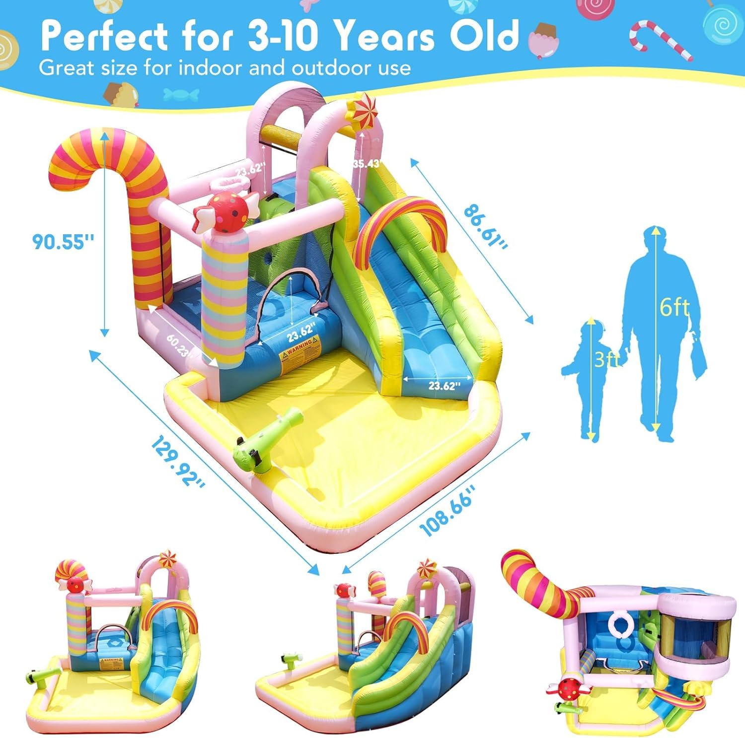 Kids Inflatable Water Slide Bo - Kids Outdoor Bounce House recension och pris
