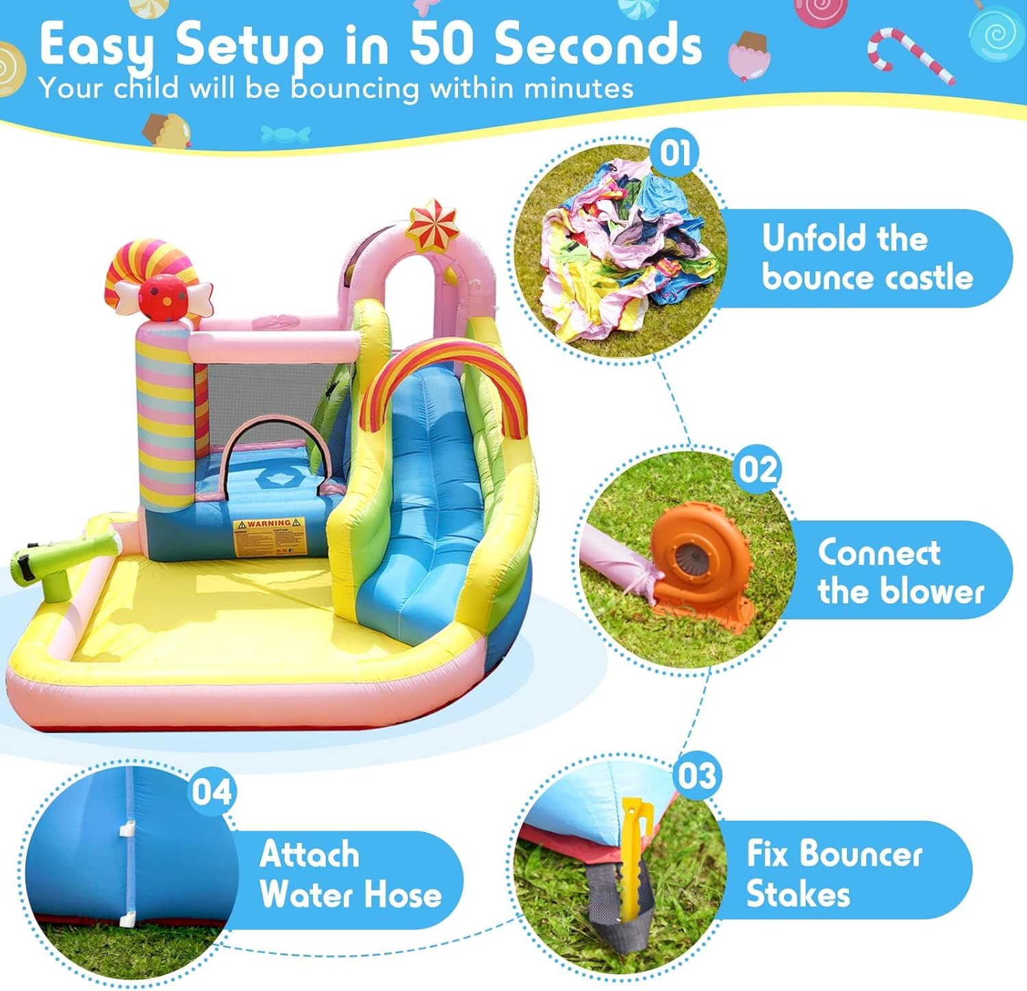 Kids Inflatable Water Slide Bo - Kids Outdoor Bounce House recension och pris