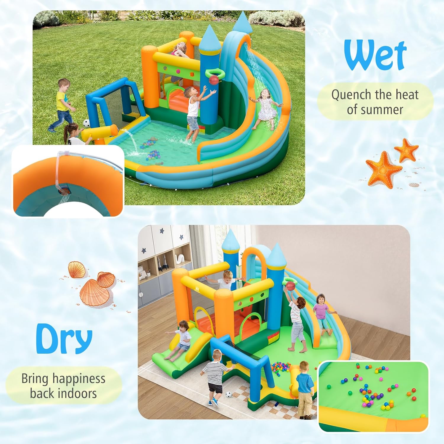 9-in-1 Inflatable Water Slide  - Kids Outdoor Bounce House recension och pris
