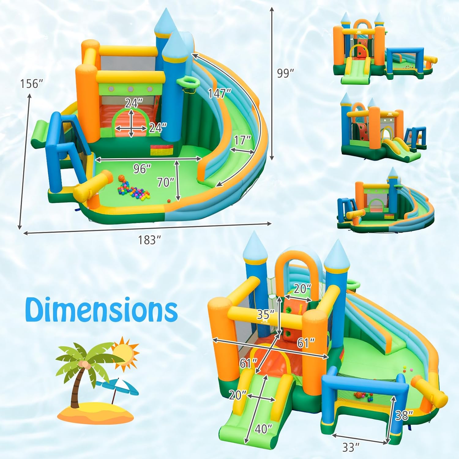 9-in-1 Inflatable Water Slide  - Kids Outdoor Bounce House recension och pris
