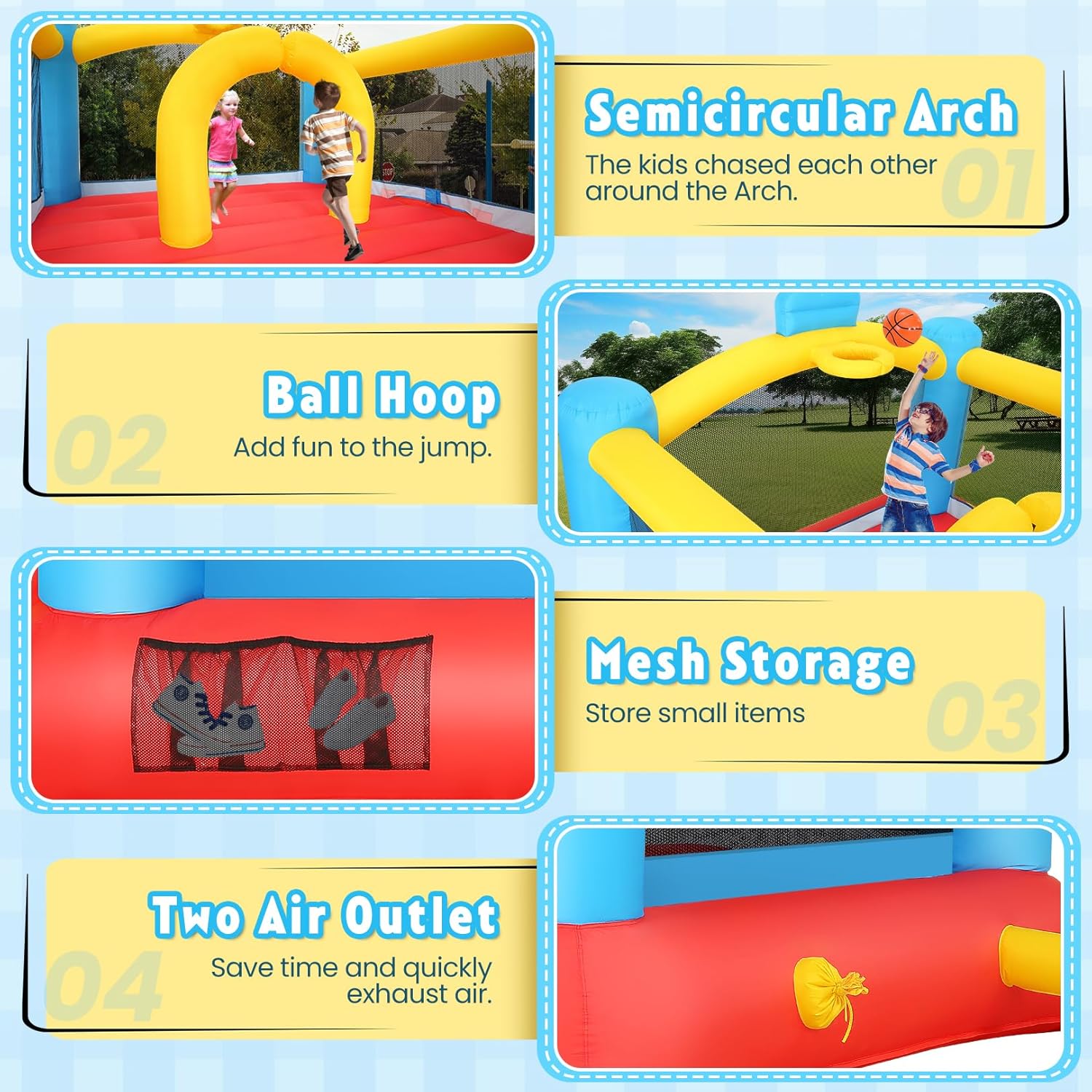 Inflatable Bouncy Castle with  - Kids Outdoor Bounce House recension och pris