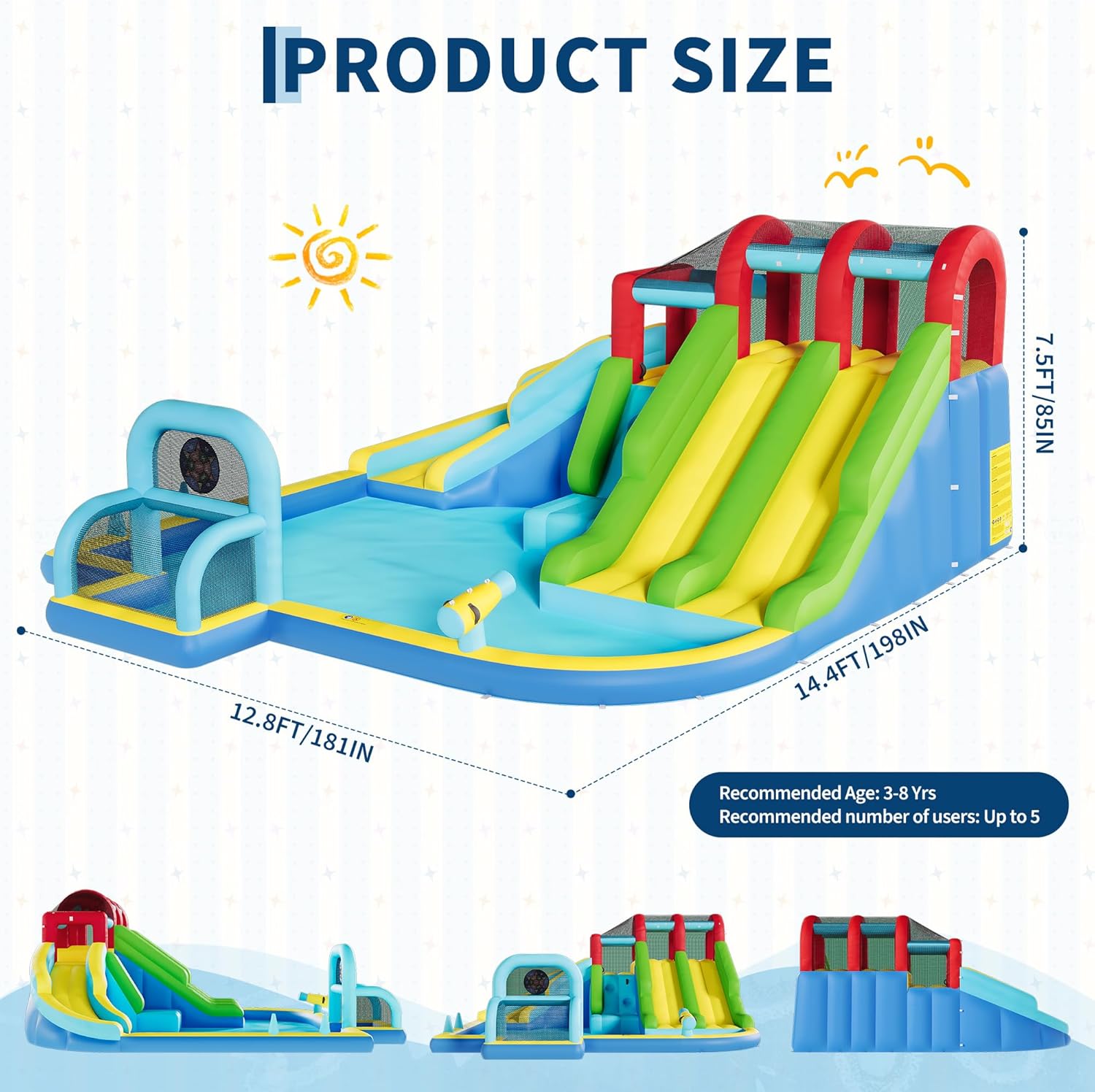 Inflatable Bounce House Oxford - Kids Outdoor House Accessories recension och pris