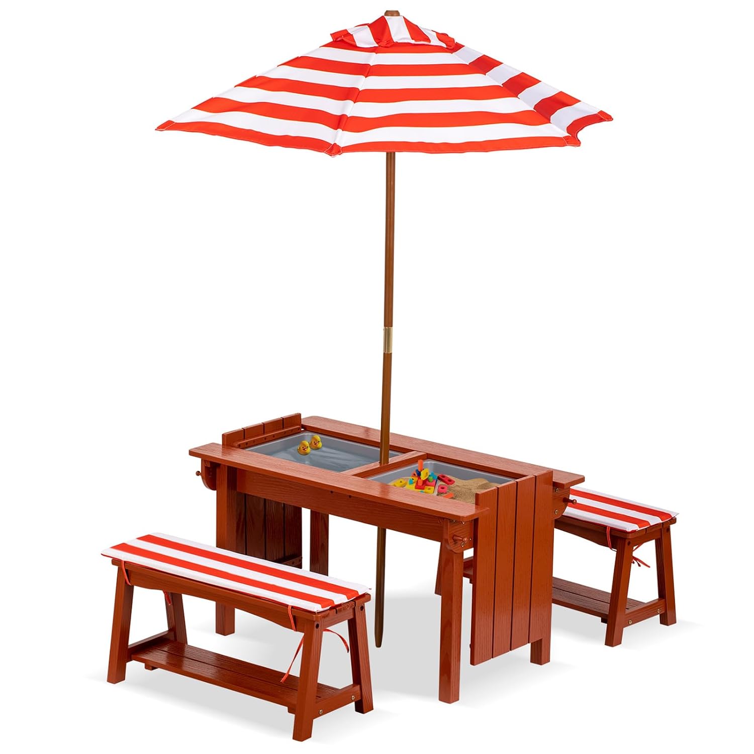 Kids Picnic Table with Umbrell - Kids Outdoor Bench With Umbrella recension och pris