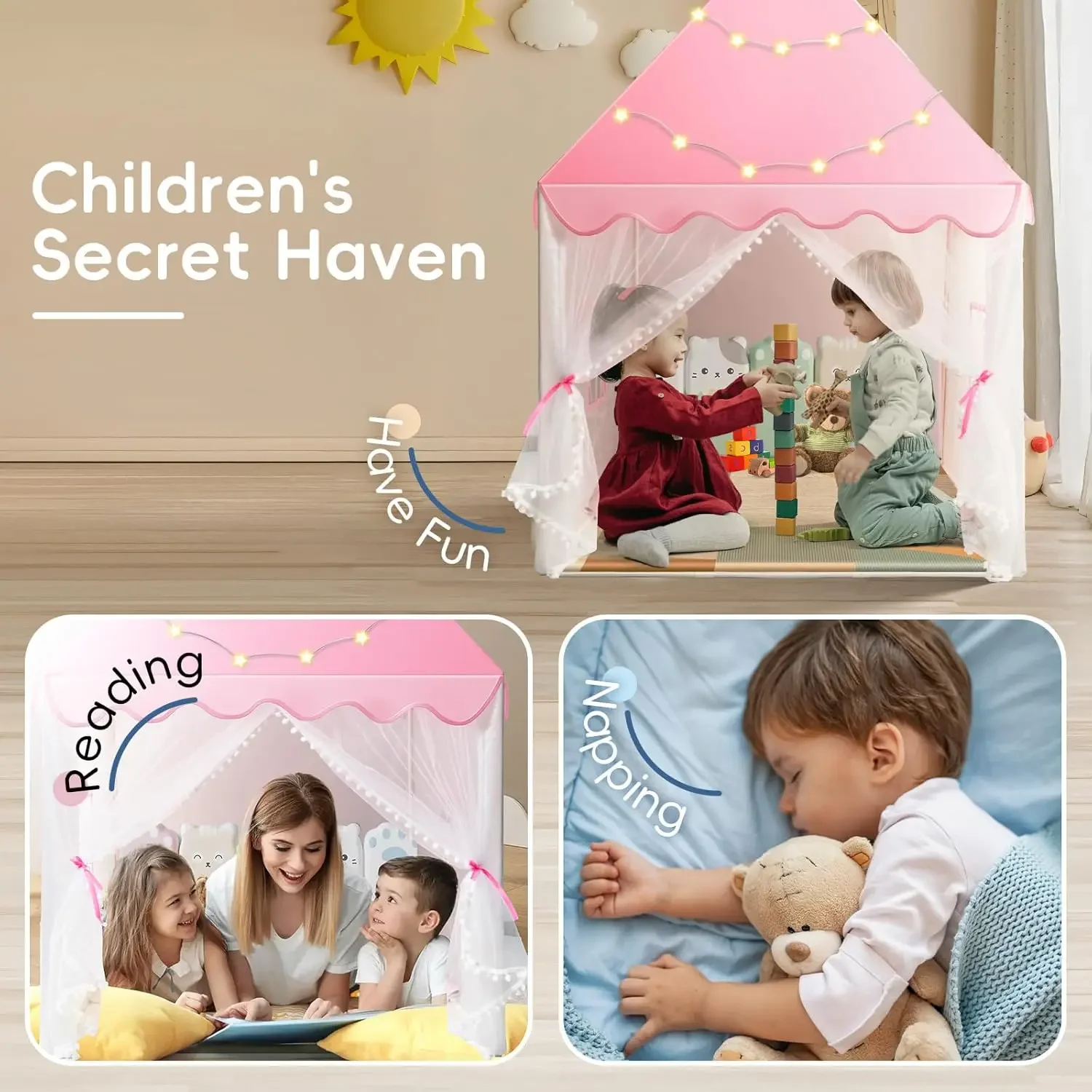 Children Play Tent Princess Ca - Kids Outdoor House Accessories recension och pris
