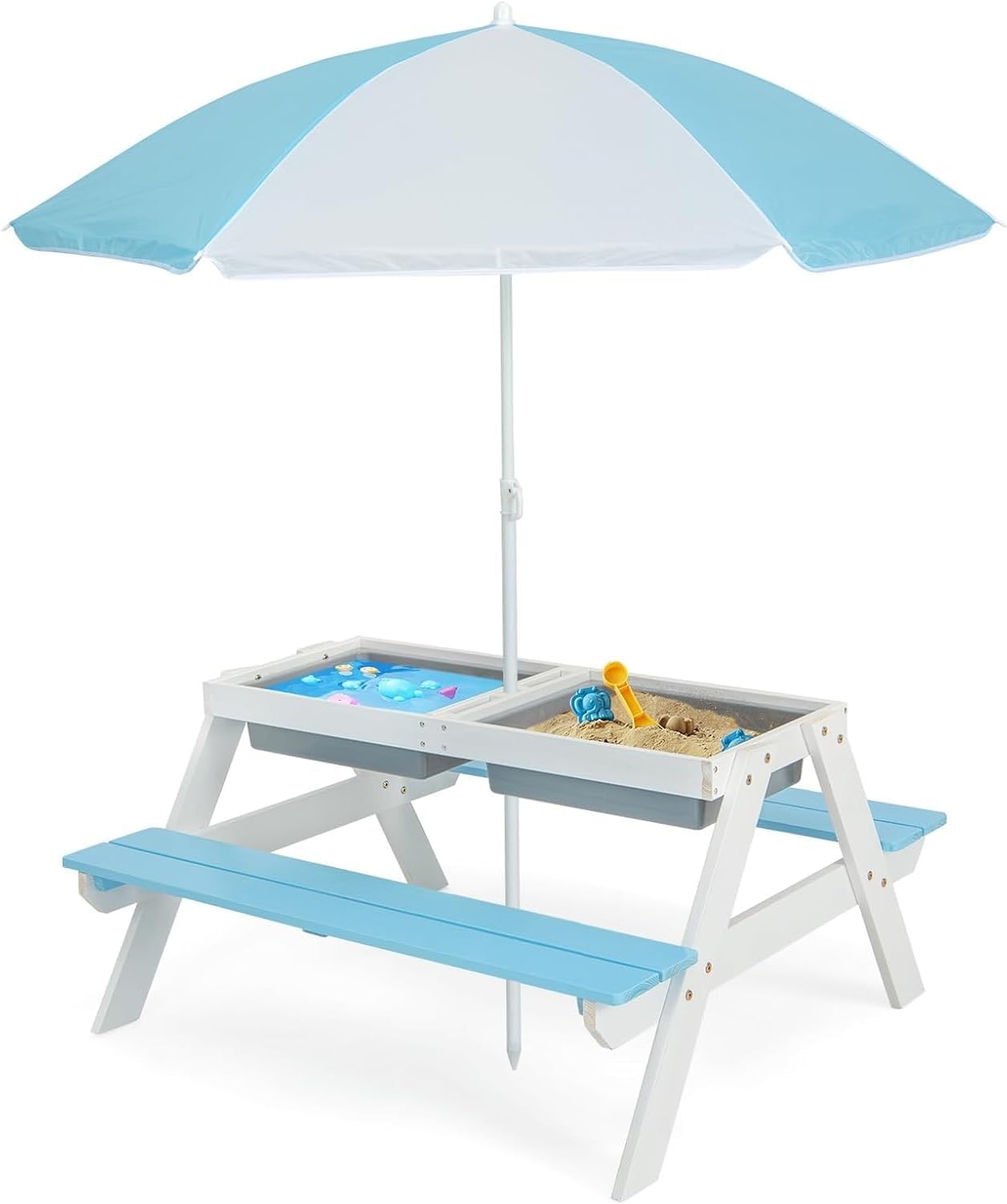 Kids Picnic Table, 4 in 1 Outd - Kids Outdoor Wooden Table recension och pris