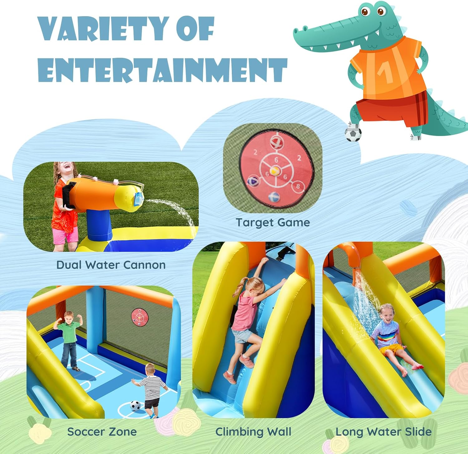 Giant Inflatable Water Slide B - Kids Outdoor Bounce House recension och pris