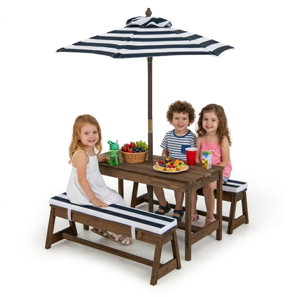 Height Adjustable Wooden Kids  - Kids Outdoor Wooden Table recension och pris