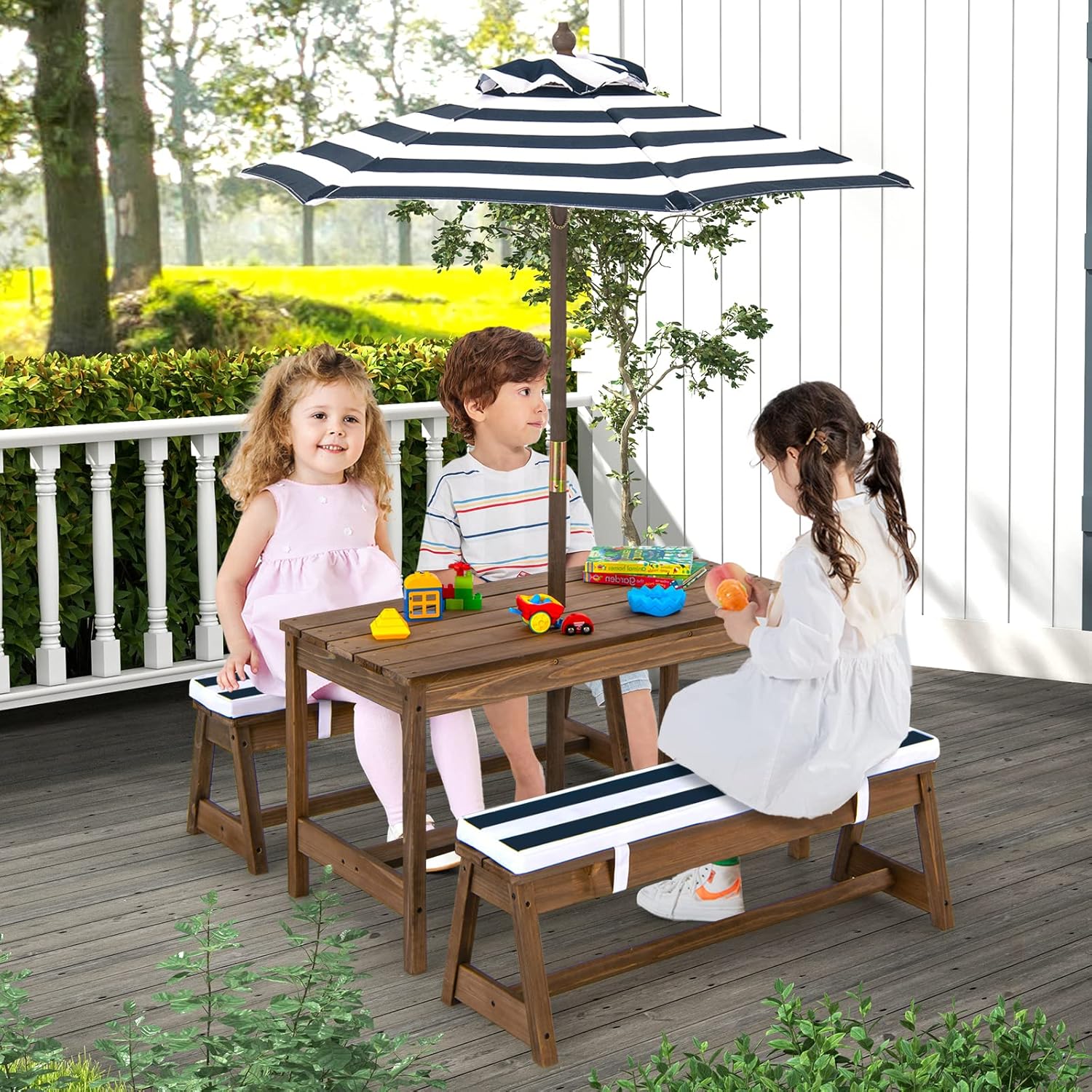 Height Adjustable Wooden Kids  - Kids Outdoor Wooden Table recension och pris
