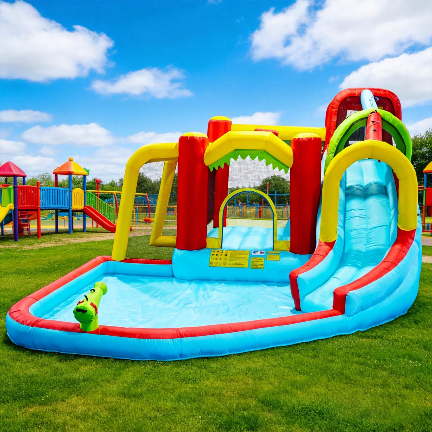 7in1 Inflatable Water Slide Pa - Kids Outdoor Bounce House recension och pris