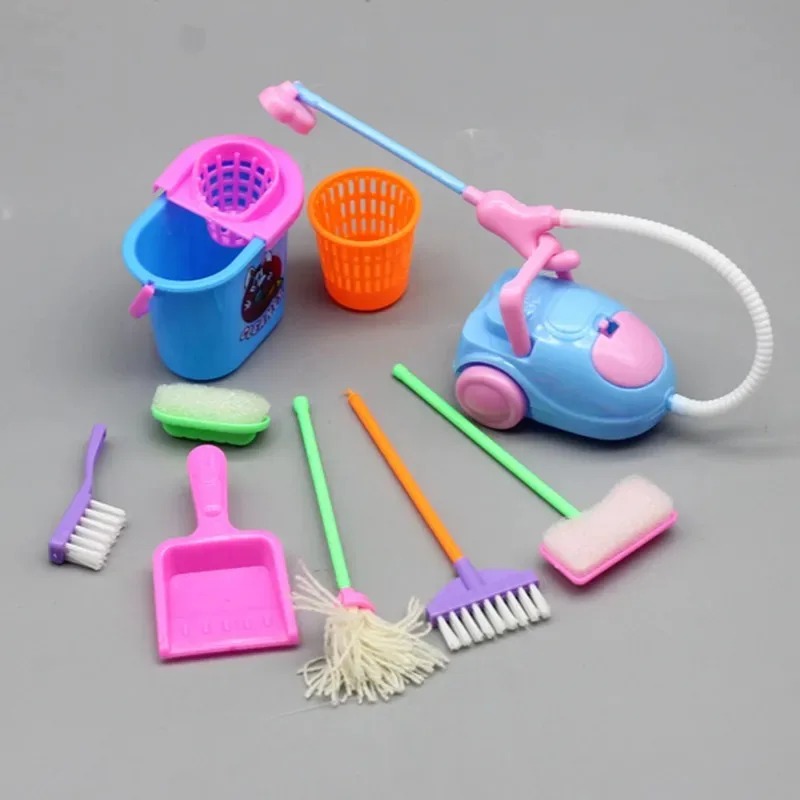 9PCS Mini Cleaning Toy Set - D - Kids Outdoor Broom recension och pris