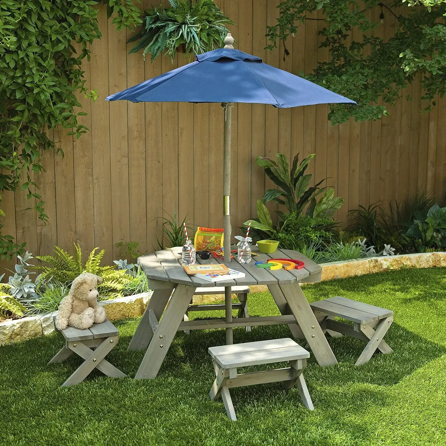 A Octagon Table Stools Umbrell - Kids Outdoor Folding Table recension och pris