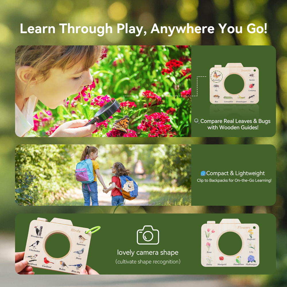 Wooden Camera Shape Nature Cog - Kids Outdoor Exercise Equipment recension och pris