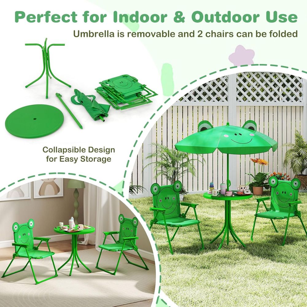 Green Height-Adjustable Kids P - Kids Outdoor Folding Table recension och pris