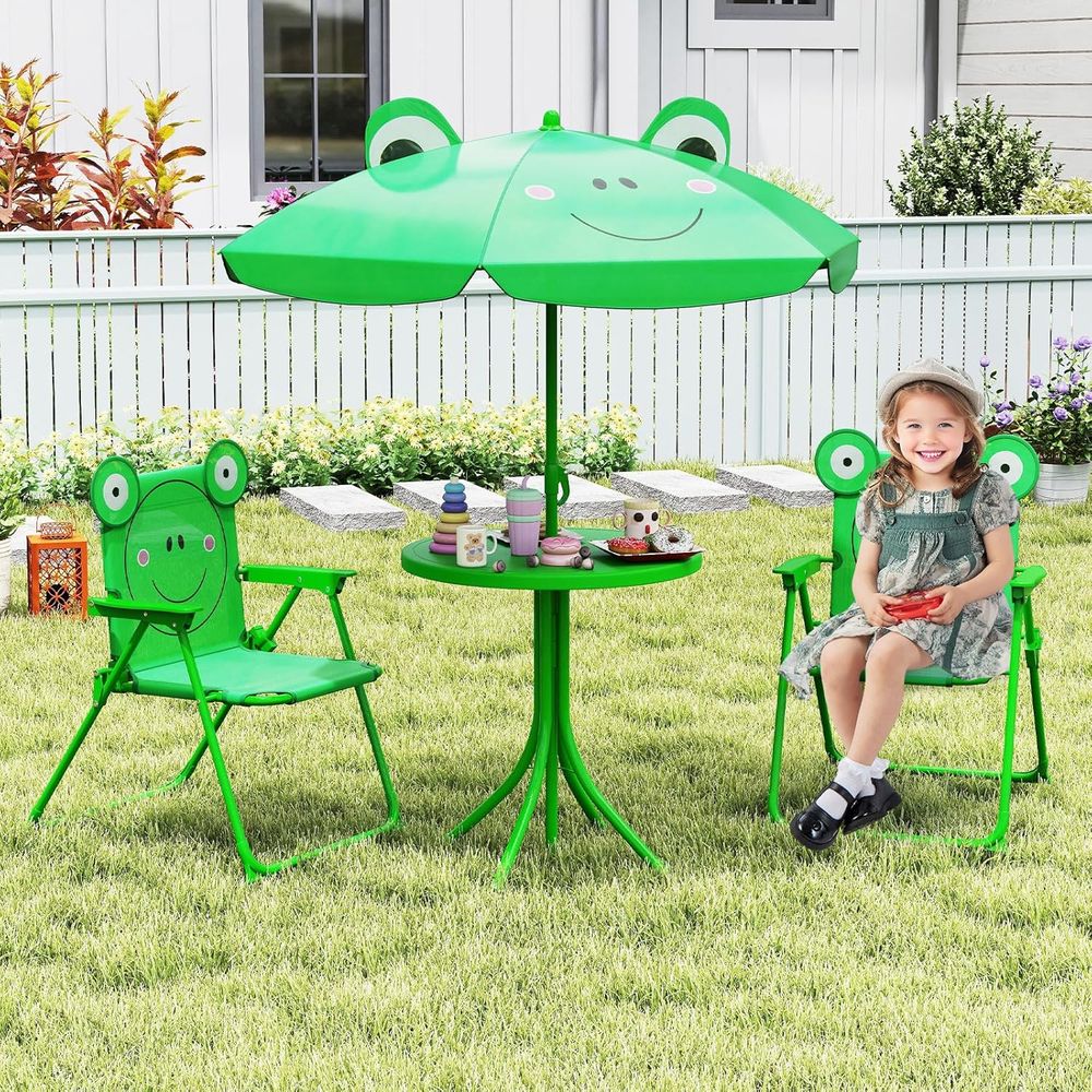 Green Height-Adjustable Kids P - Kids Outdoor Folding Table recension och pris