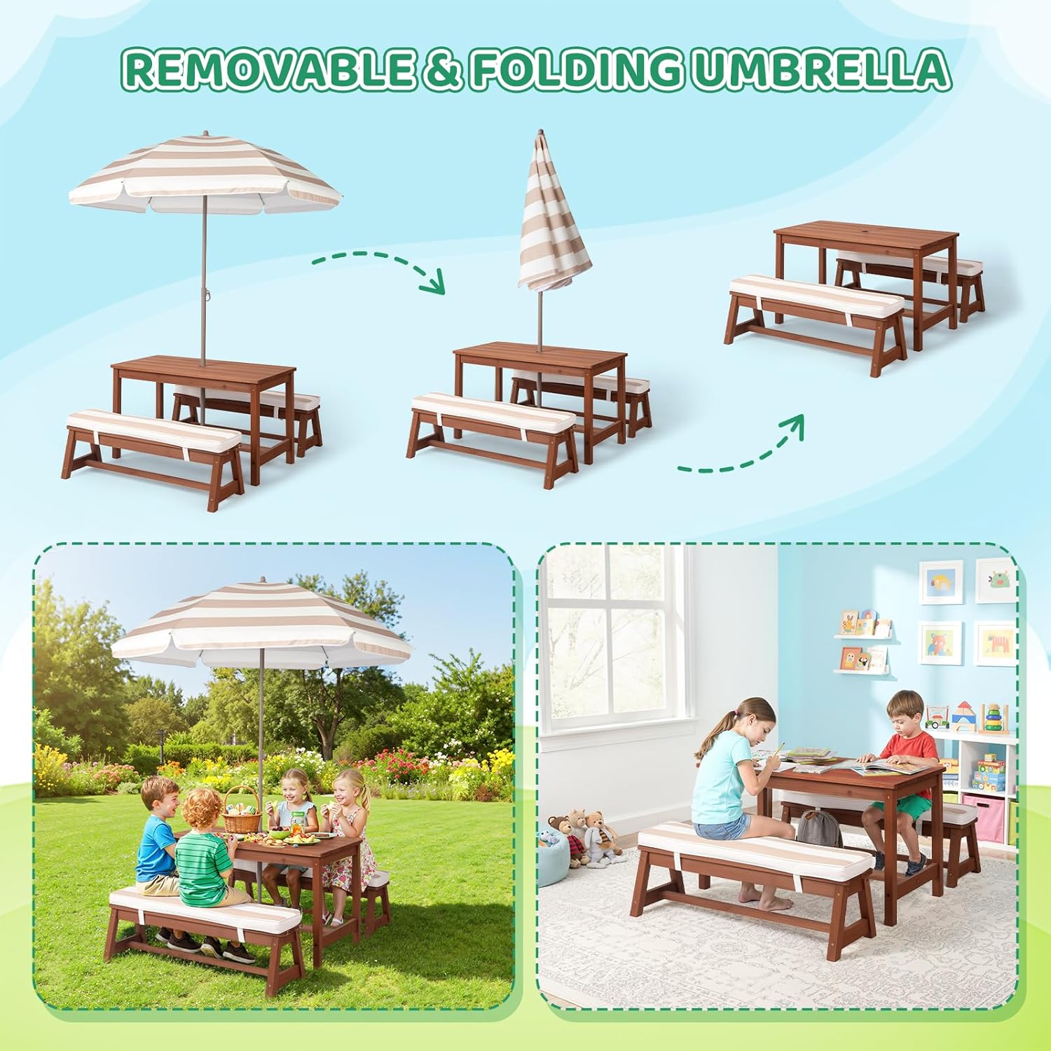 Kids Picnic Table Outdoor Wood - Kids Outdoor Wooden Table recension och pris