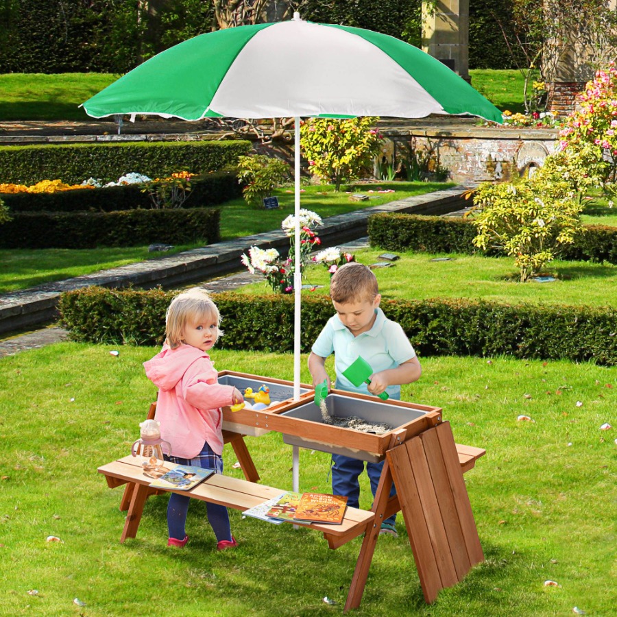 Outdoor wooden kids picnic tab - Kids Outdoor Umbrella For Table recension och pris