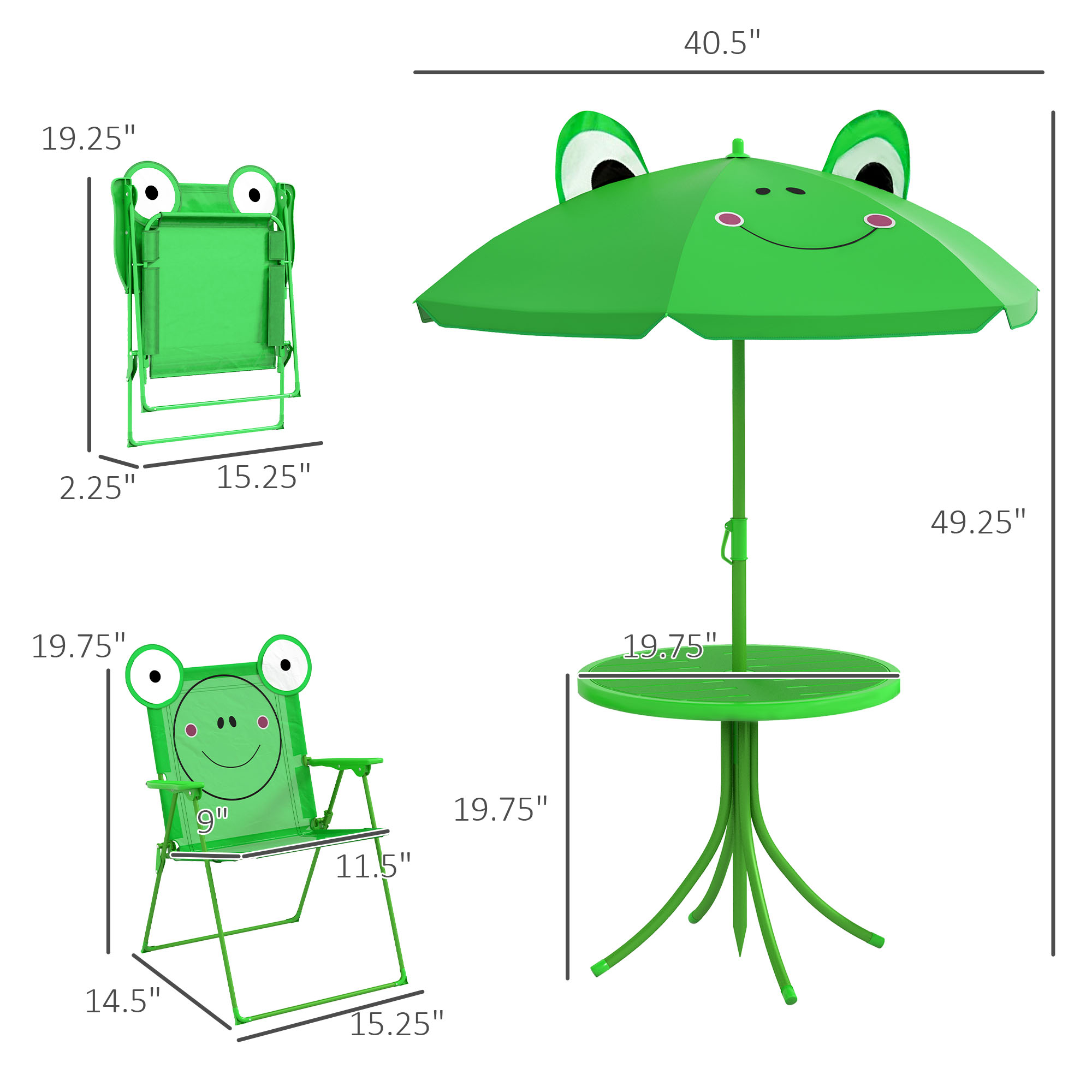 Fun Portable Kids Folding Tabl - Kids Outdoor Table And Chairs With Umbrella recension och pris