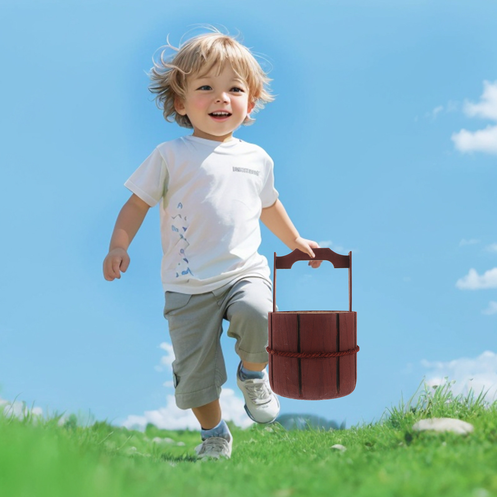 Wooden Bucket Dance Prop for C - Kids Outdoor Decor recension och pris